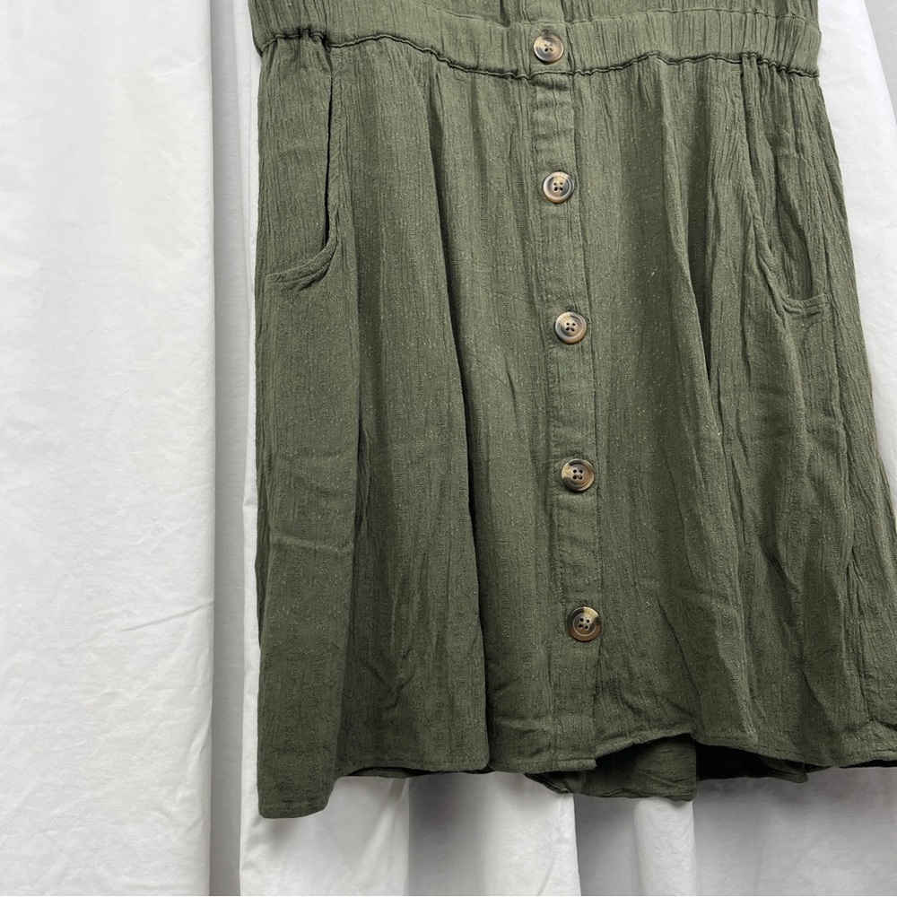 American Eagle Khaki Green Fit and Flare Dress Size Large - Picture 3 of 6